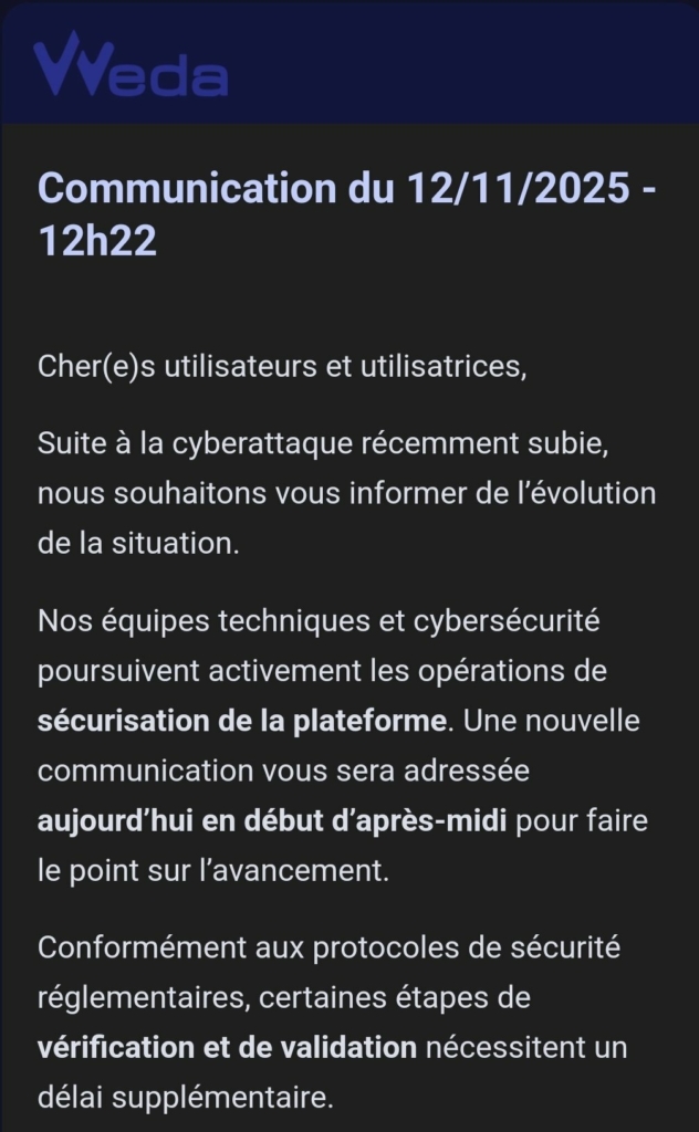 Cyberattaque Weda : 23 000 soignants paralysés et des millions de patients exposés — un risque majeur d’usurpation d’identité 2 Weda1