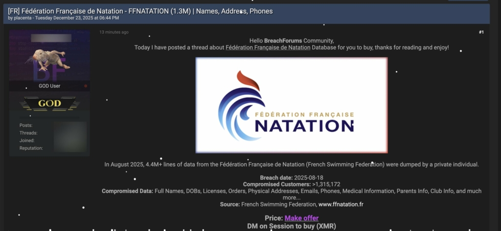 Nouvelles fuites de données dans le sport français : la natation et le kick-boxing à leur tour touchés 2 hack ffnatation