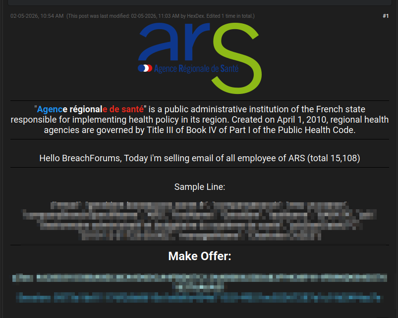 Fuites de données février 2026 : demandeurs d’emploi, collectivités, ARS, recherche… personne n’est épargné 4 ars