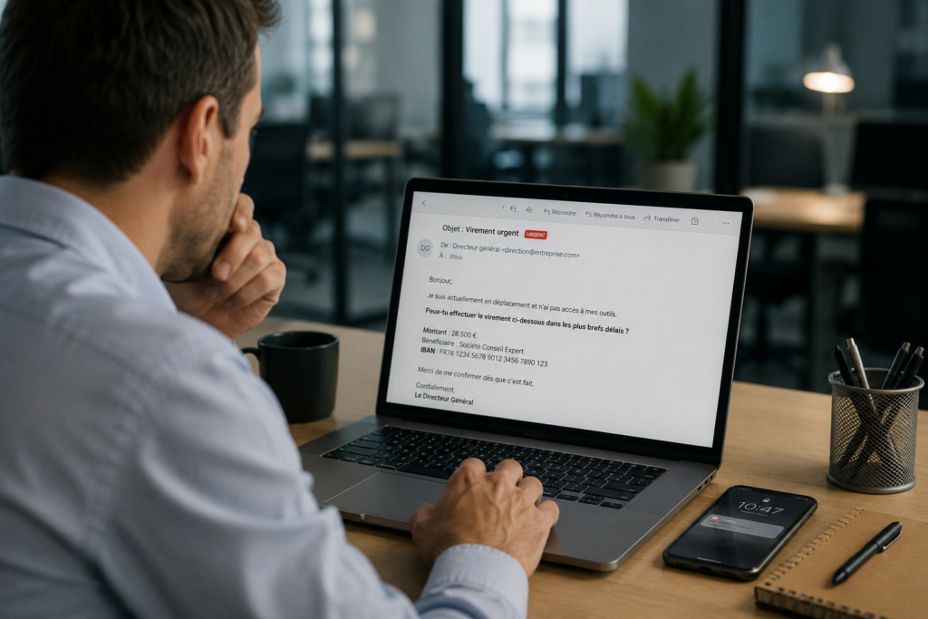 Le facteur humain : pourquoi vos collaborateurs restent au cœur du risque cyber 2 virement urgent usurpation